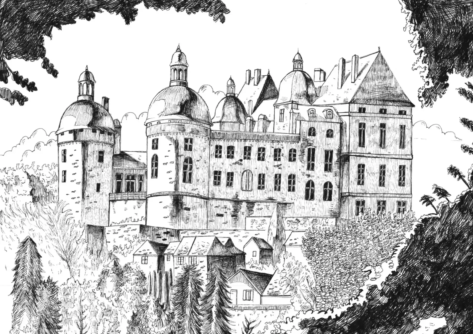 maxence-chateaux-du-perigord-02 Dessin du Chateau de Bonaguil