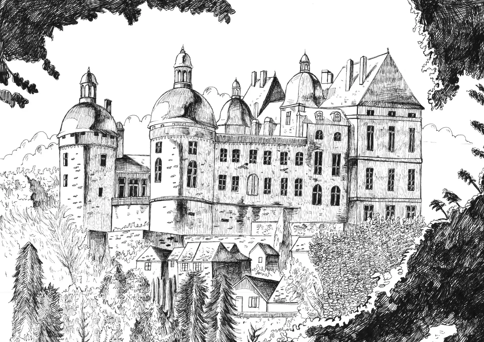 Dessin du Chateau de Bonaguil