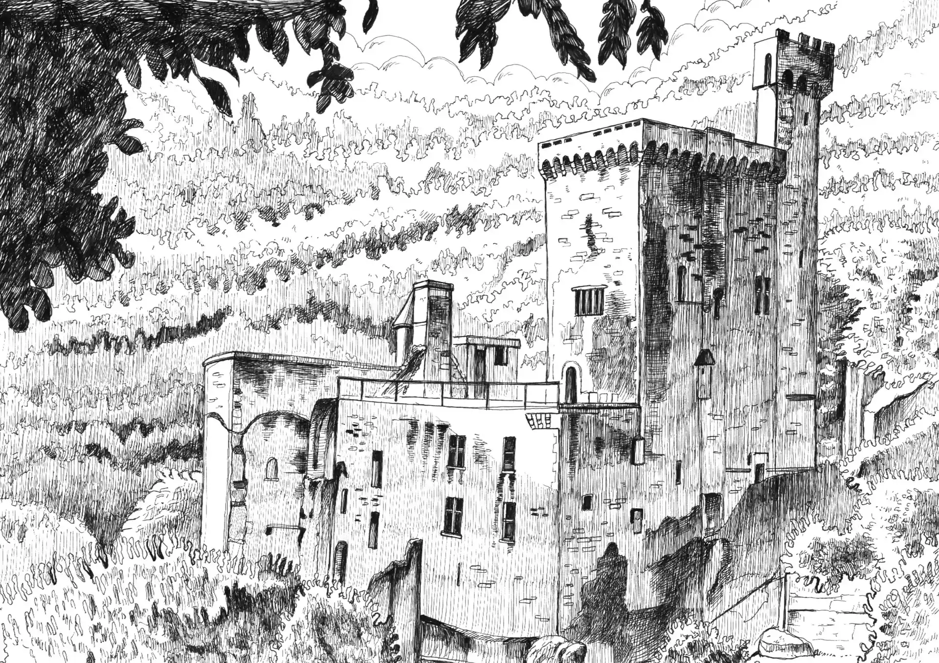 Dessin du Chateau de Bonaguil