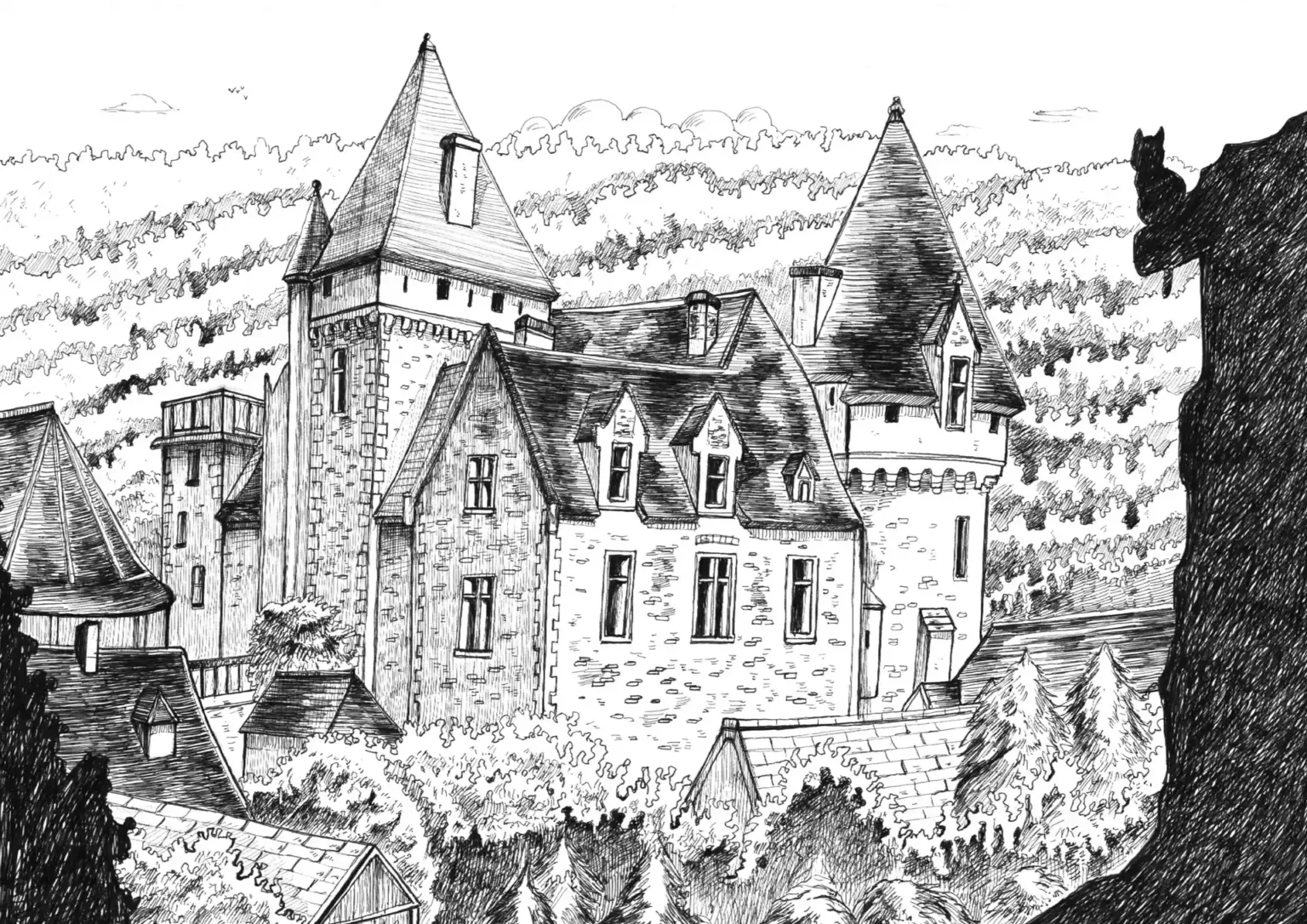 maxence-illustration-chateau-03 Dessin du Chateau de Bonaguil