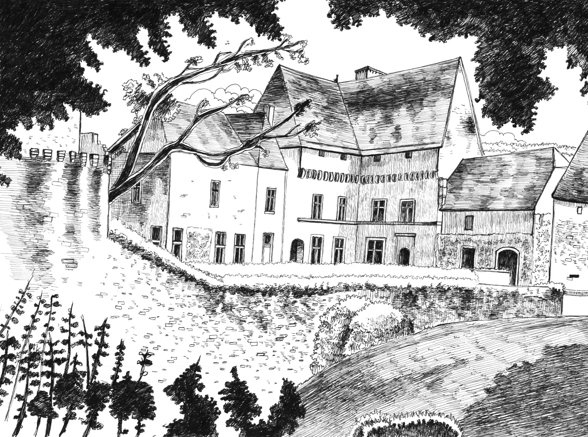 Dessin du Chateau de Bonaguil