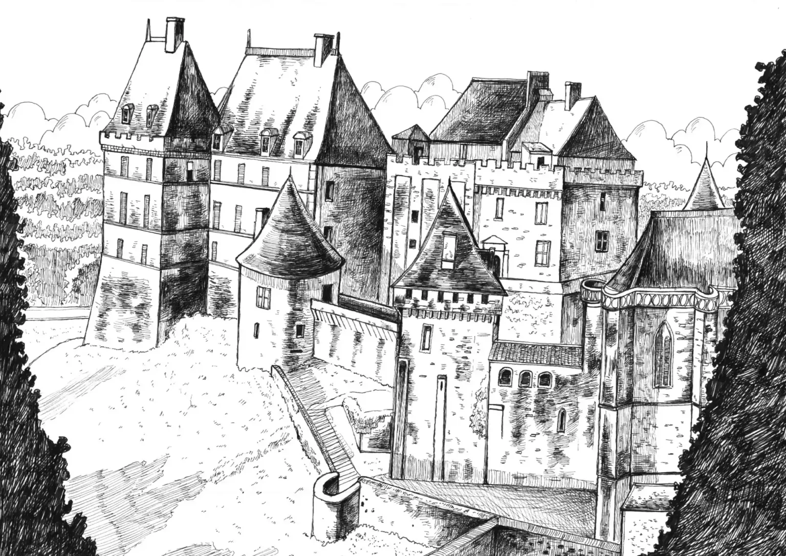maxence-maxence-albanel-illustrateur-01-2 Dessin du Chateau de Bonaguil