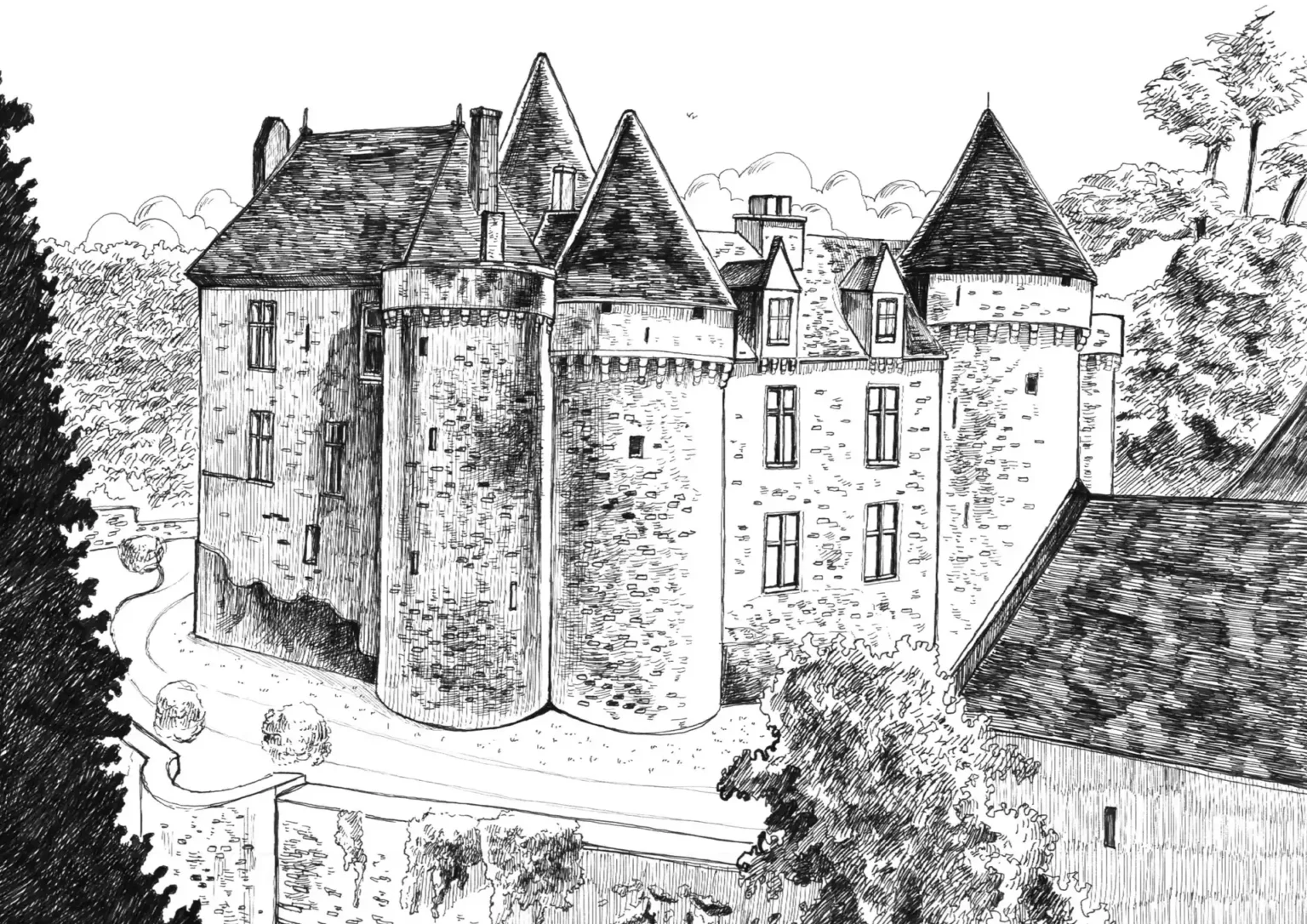 maxence-maxence-albanel-illustrateur-02 Dessin du Chateau de Bonaguil