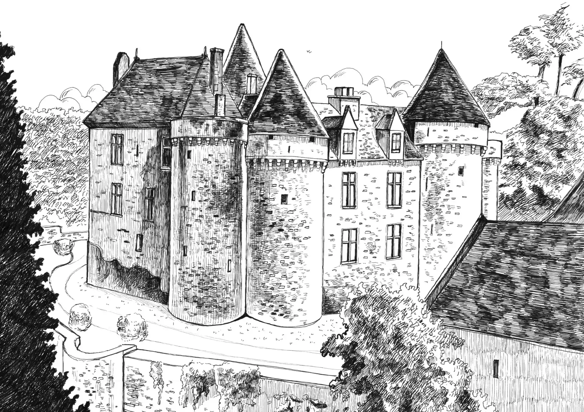 Dessin du Chateau de Bonaguil